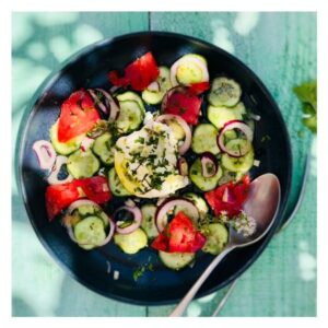 auteure_culinaire_ysabelle_levasseur_dieteticenne_salade_menthe_burrata_tomates